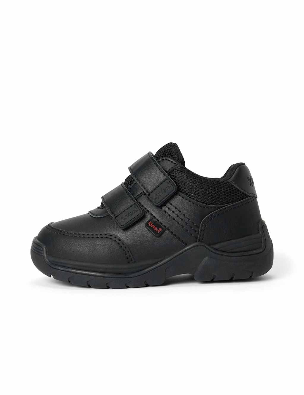Kickers Boys Leather Riptape School Shoes (12 ½ Small-2 ½ Large) - 13 - Black - Available at M&S