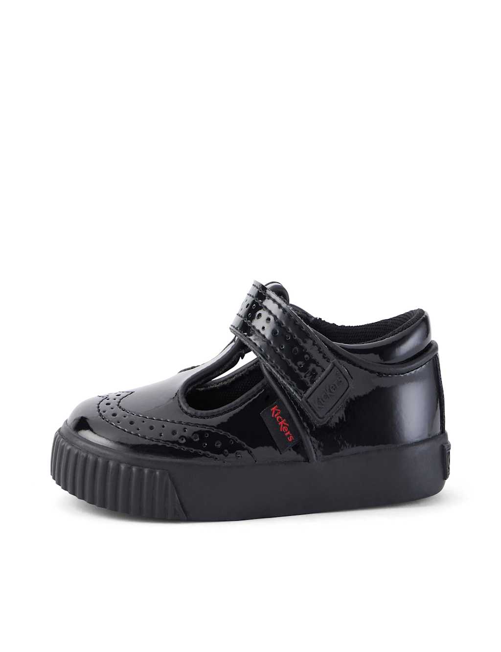 Kickers Girls Leather T Bar School Shoes (7 Small-12 Small) - 11 - Black - Available at M&S