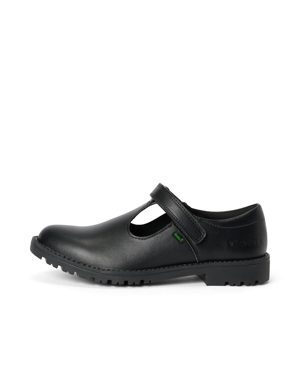 Kickers Girls Riptape T-Bar School Shoes (7 Small-12 Small) - 11 - Black - Available at M&S