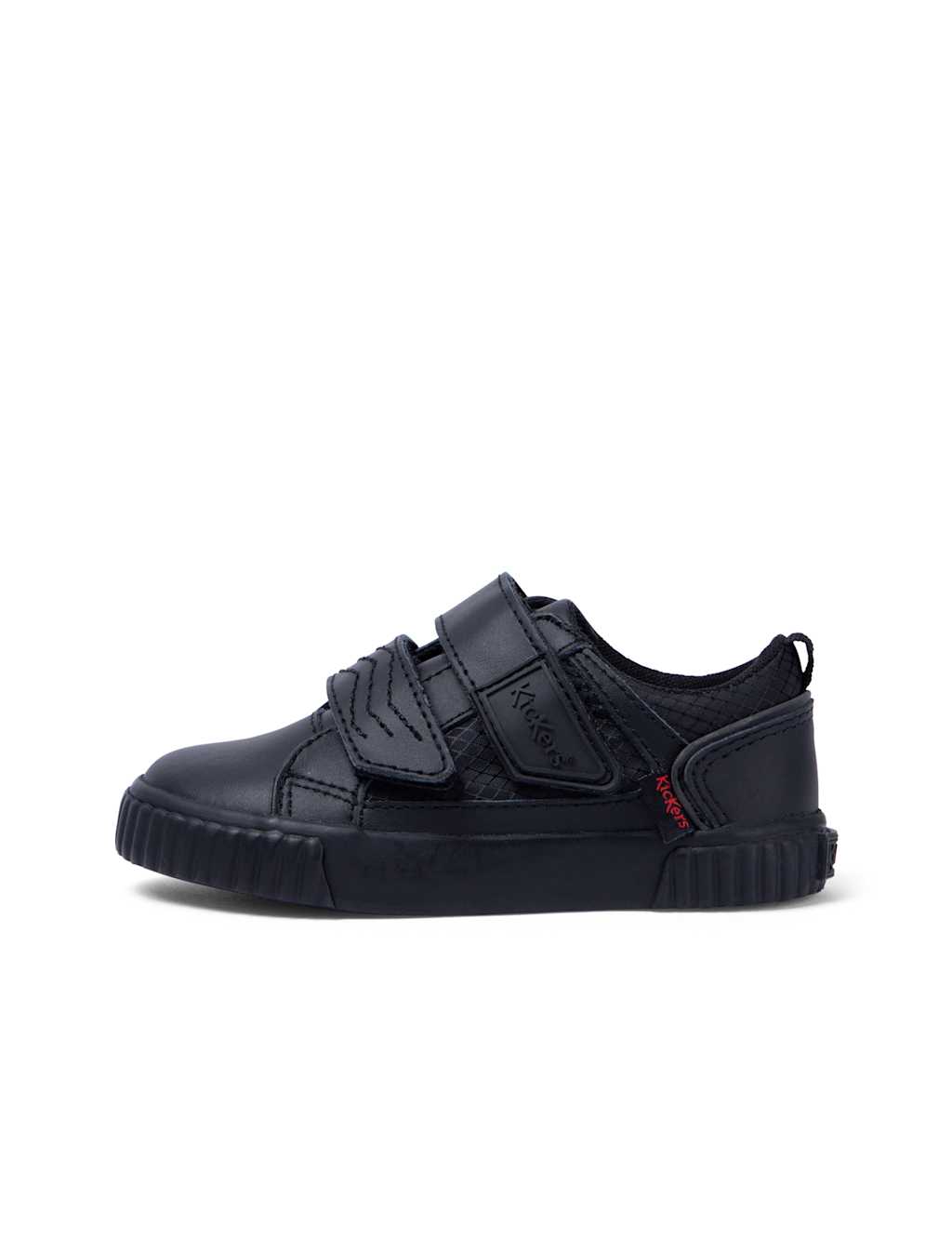 Kickers Boys Leather Riptape School Shoes (7 Small-12 Small) - 9 - Black - Available at M&S