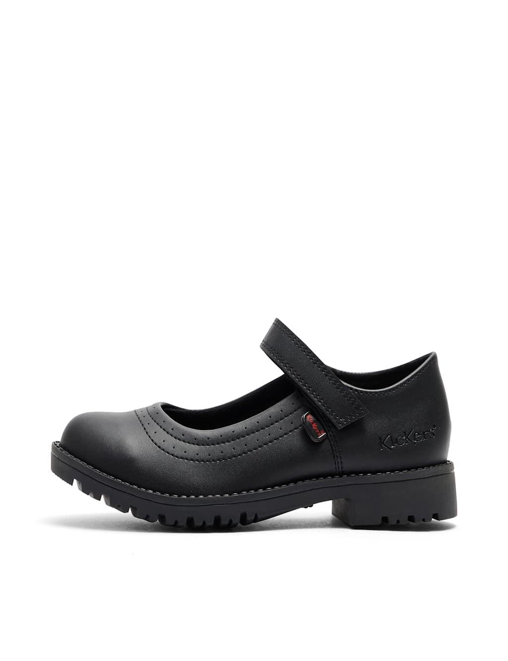 Kickers Girls Leather Mary Jane School Shoes (12 ½ Small - 2½ Large) - 1 - Black - Available at M&S