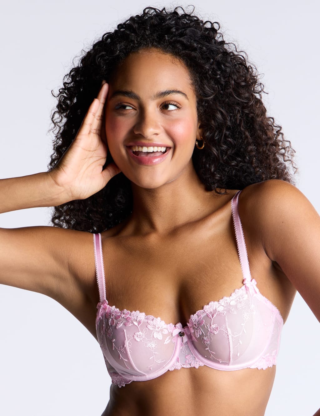 Annabella Mesh Wired Balconette Bra (B-F)
