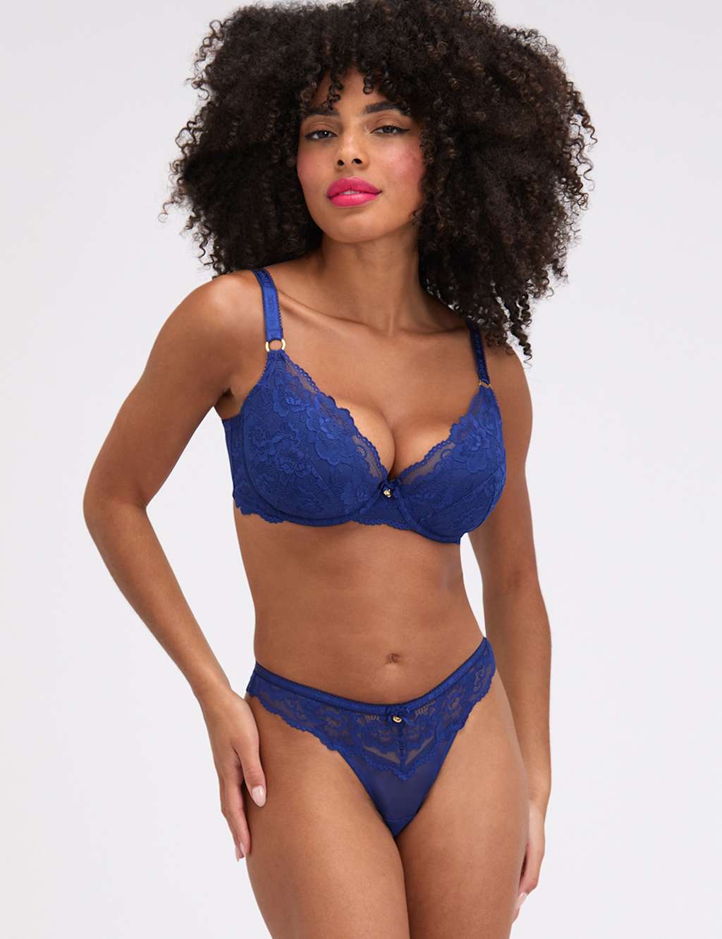 Boux Avenue Women's Harper Lace Thong - 16 - Blue - Available at M&S