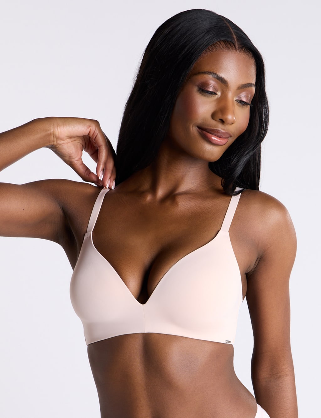 Non-Wired Microfibre Plunge Bra (B-DD)