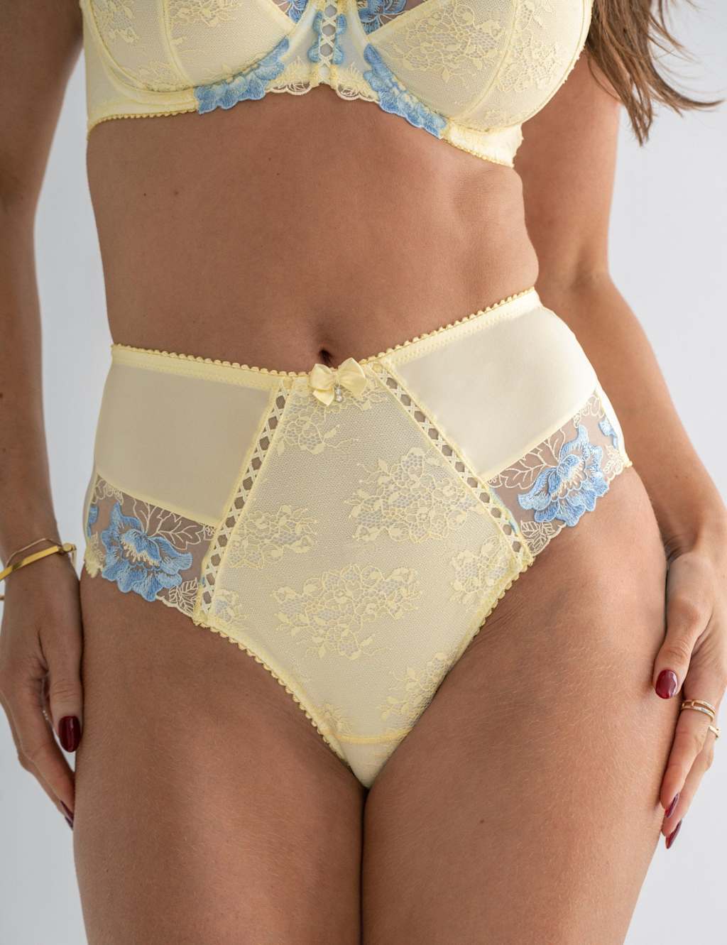 Pour Moi Women's Sofia Lace Embroidered Full Briefs - 12 - Yellow Mix - Available at M&S