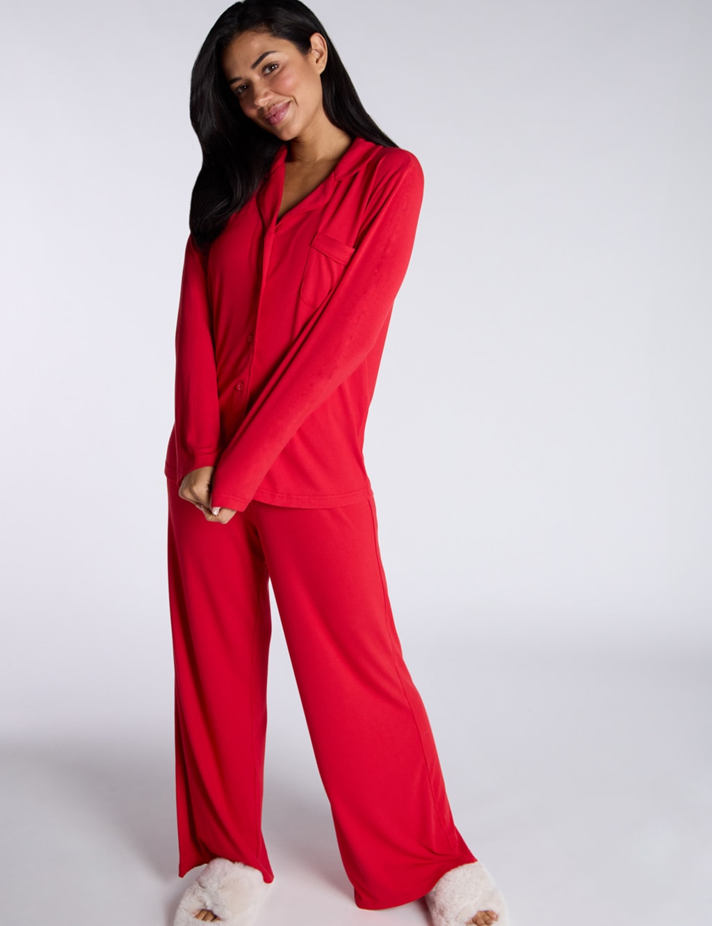 Modal Rich Ribbed Revere Pyjama Top