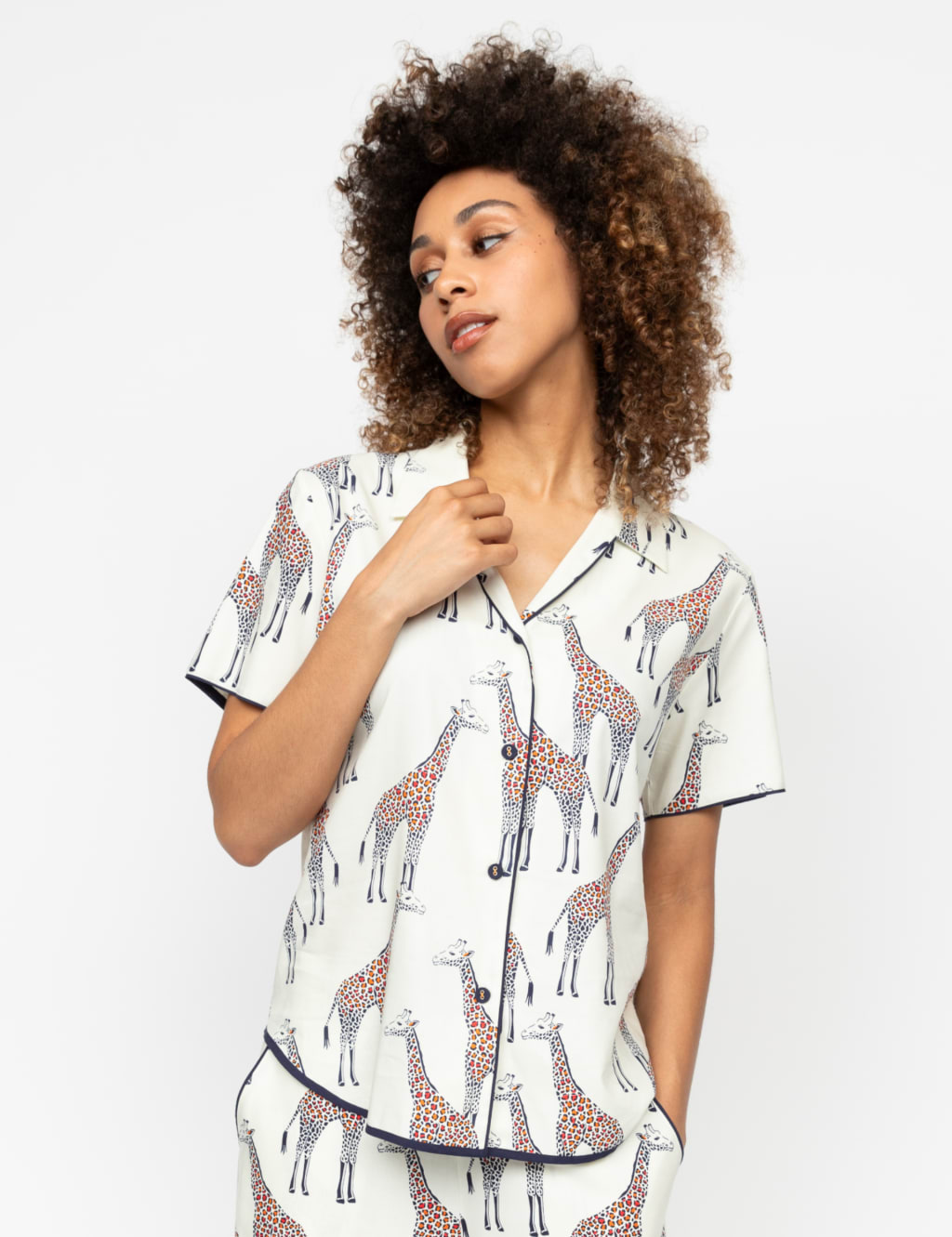 Cotton Modal Giraffe Pyjama Top