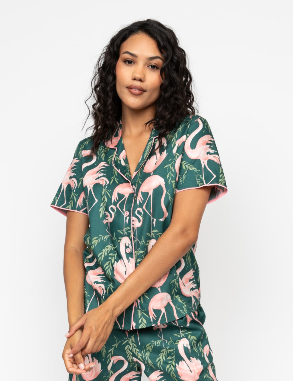 Cotton Modal Flamingo Pyjama Top
