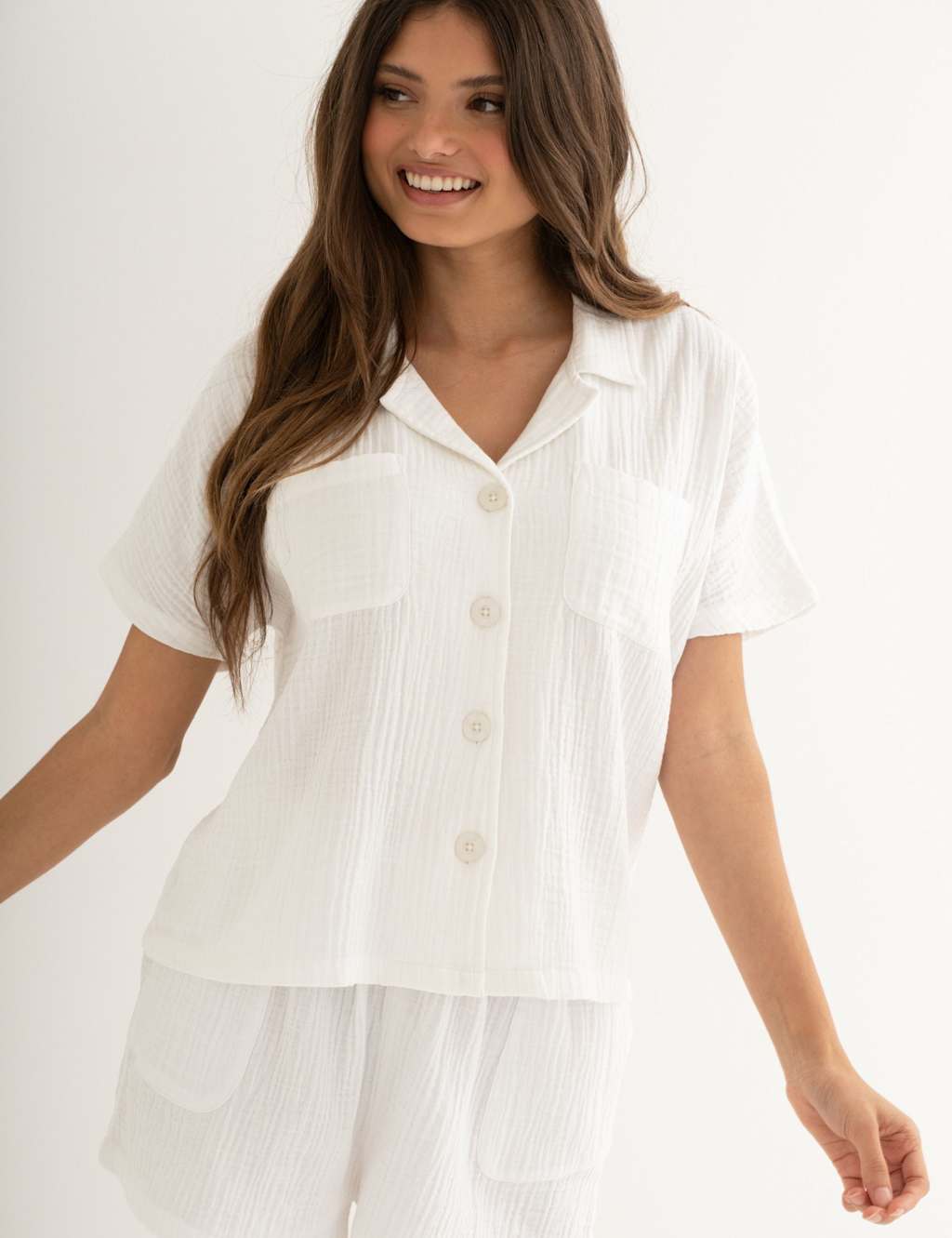Pure Cotton Double Cloth Shortie Set