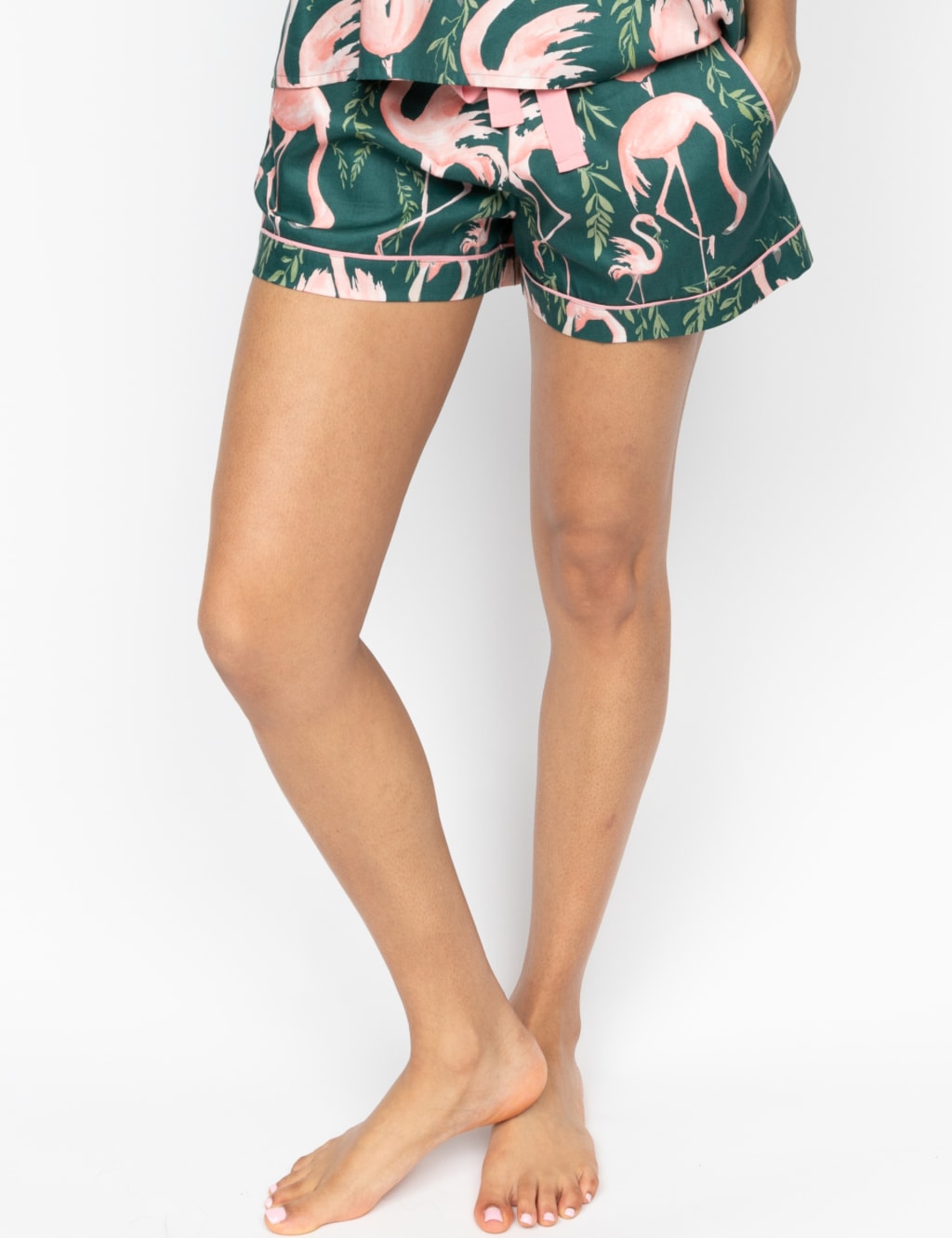 Cotton Modal Flamingo Print Pyjama Shorts