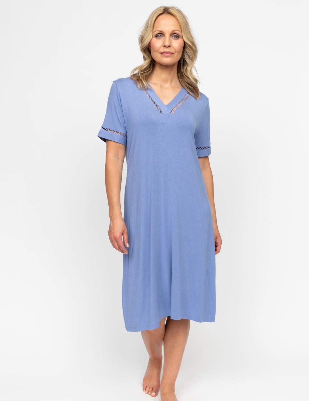 Jersey V-Neck Short Sleeve Nightdress