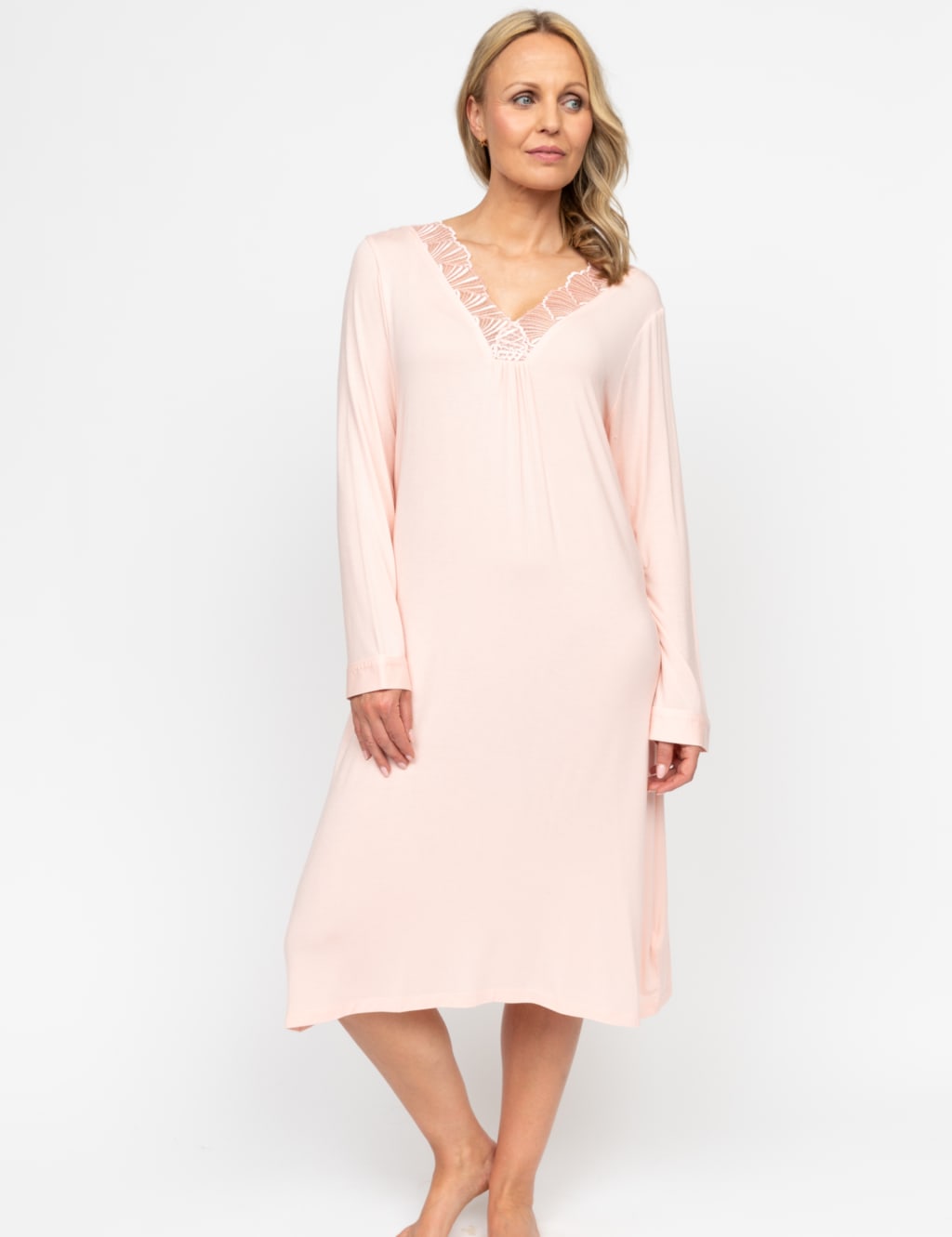 Modal Rich Jersey Lace Trim Nightdress