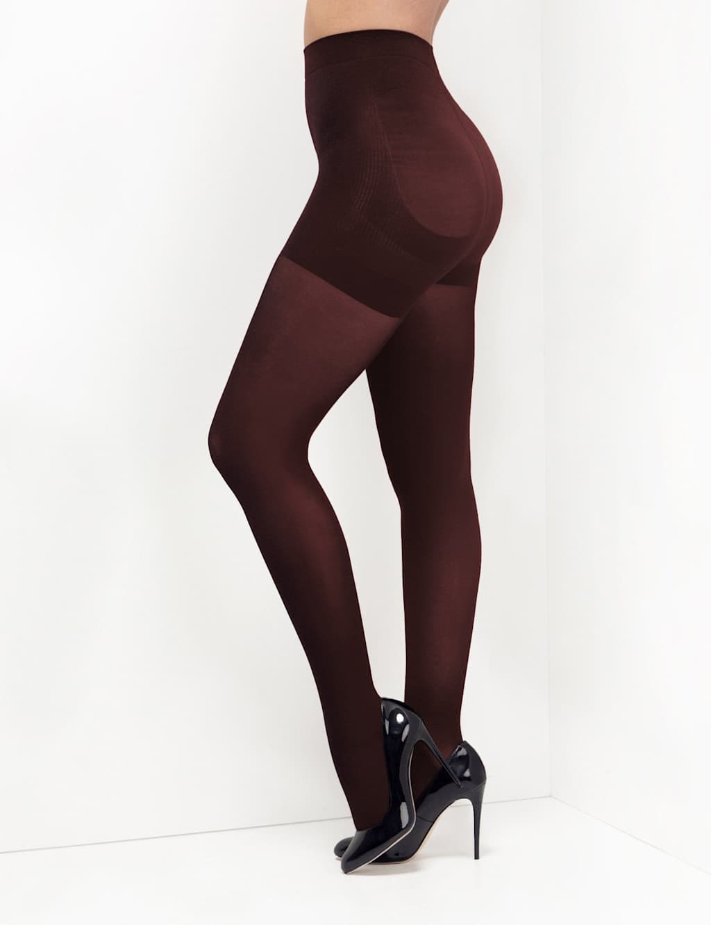 Pour Moi 40 Denier Body Shaping Tights Burgundy