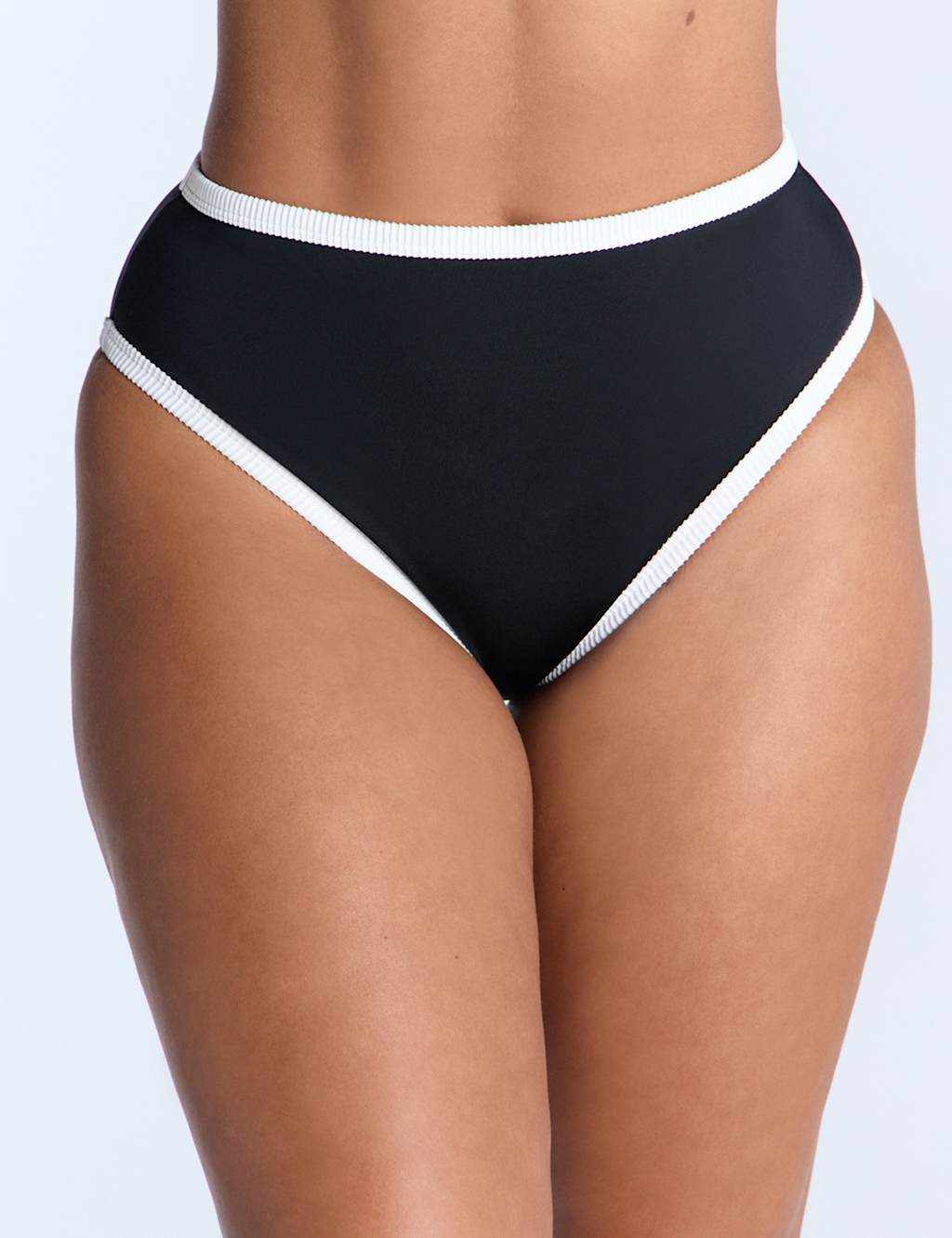 Mambo Monochrome High Waist Bikini Bottoms