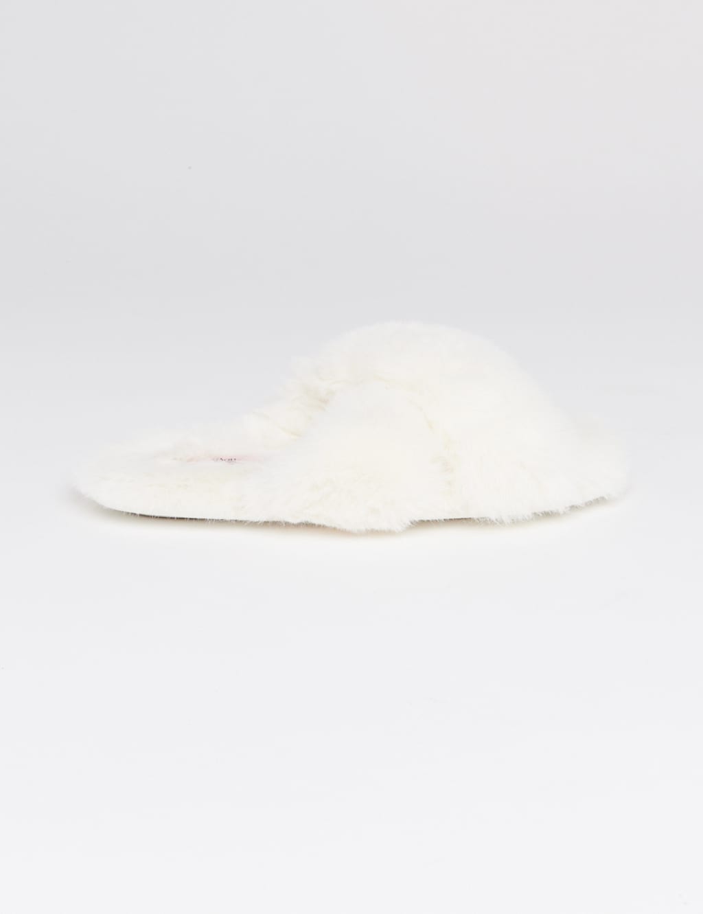 Faux Fur Crossover Slider Slippers