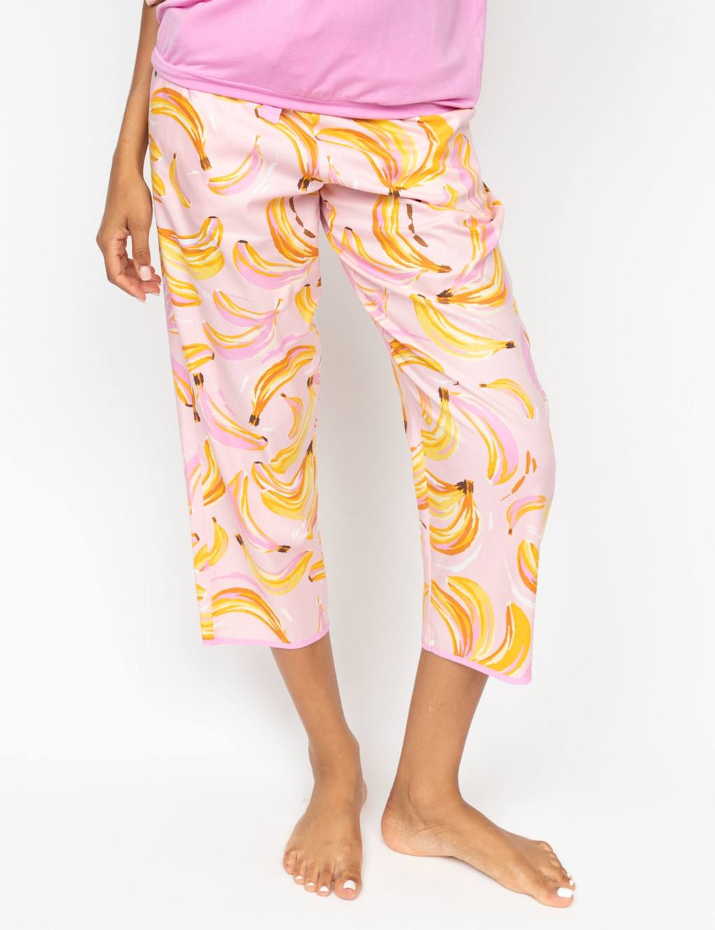 Cotton Rich Banana Cropped Pyjama Bottoms