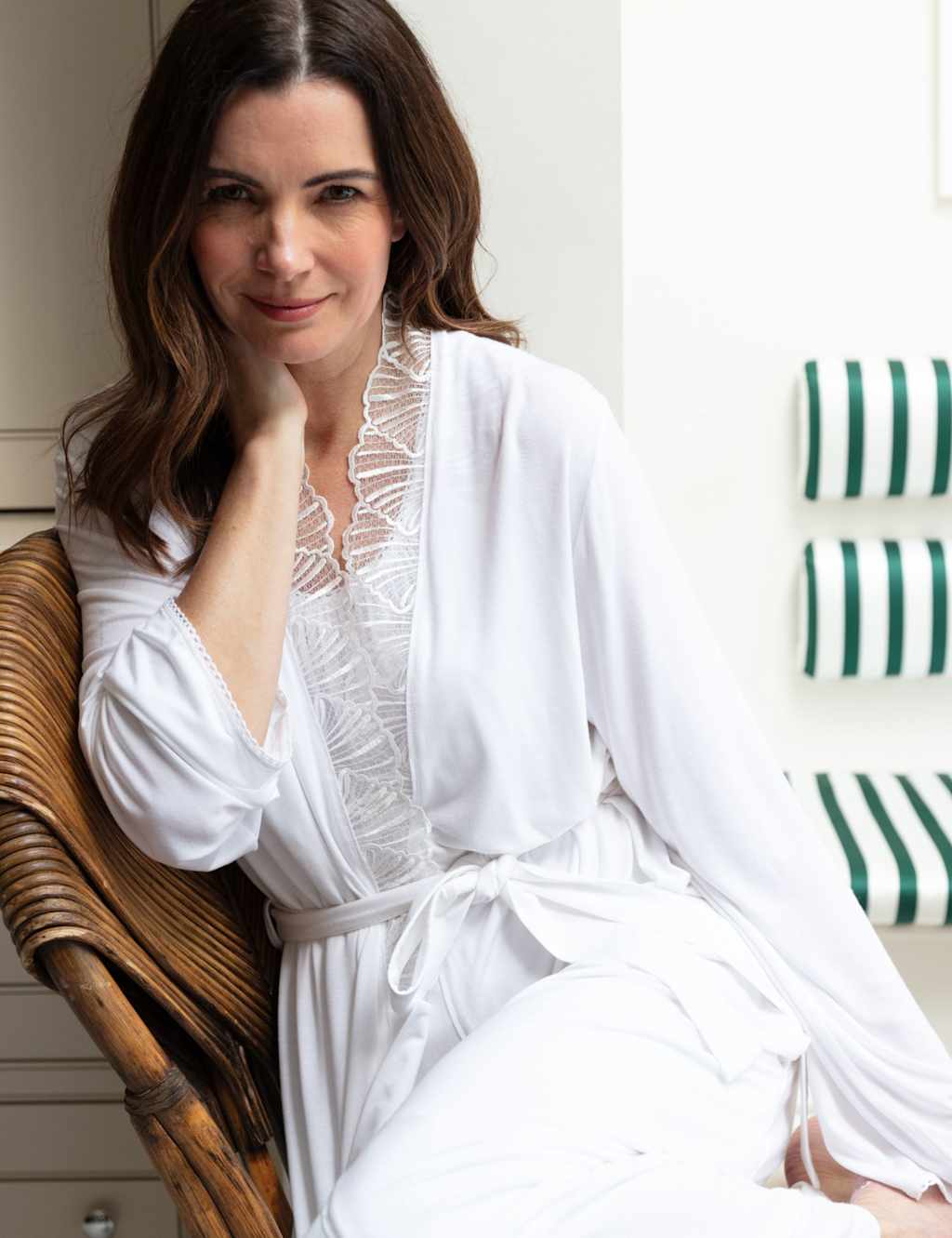Jersey Lace Trim Dressing Gown