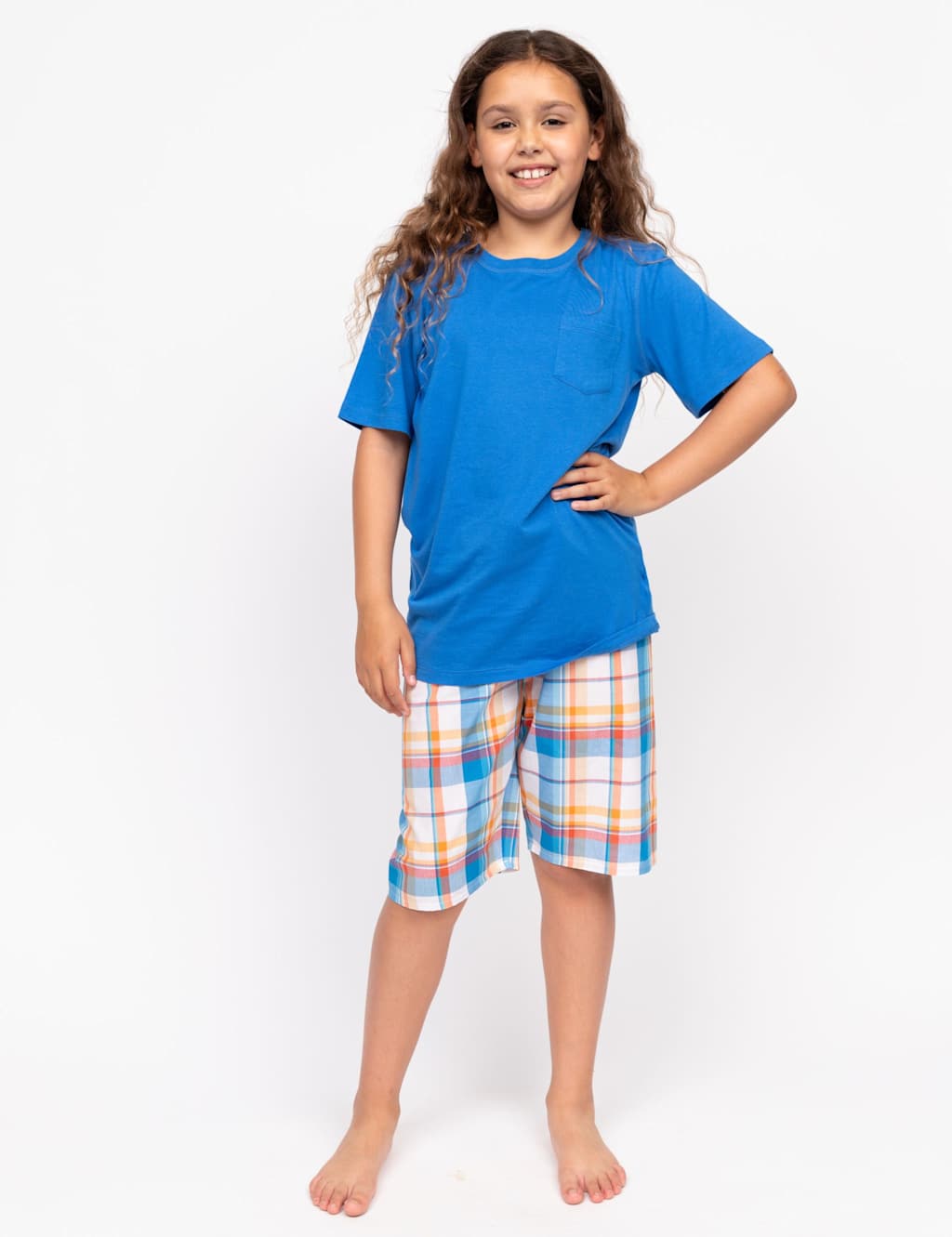 Cotton Modal Checked Pyjamas (2-13 Yrs)