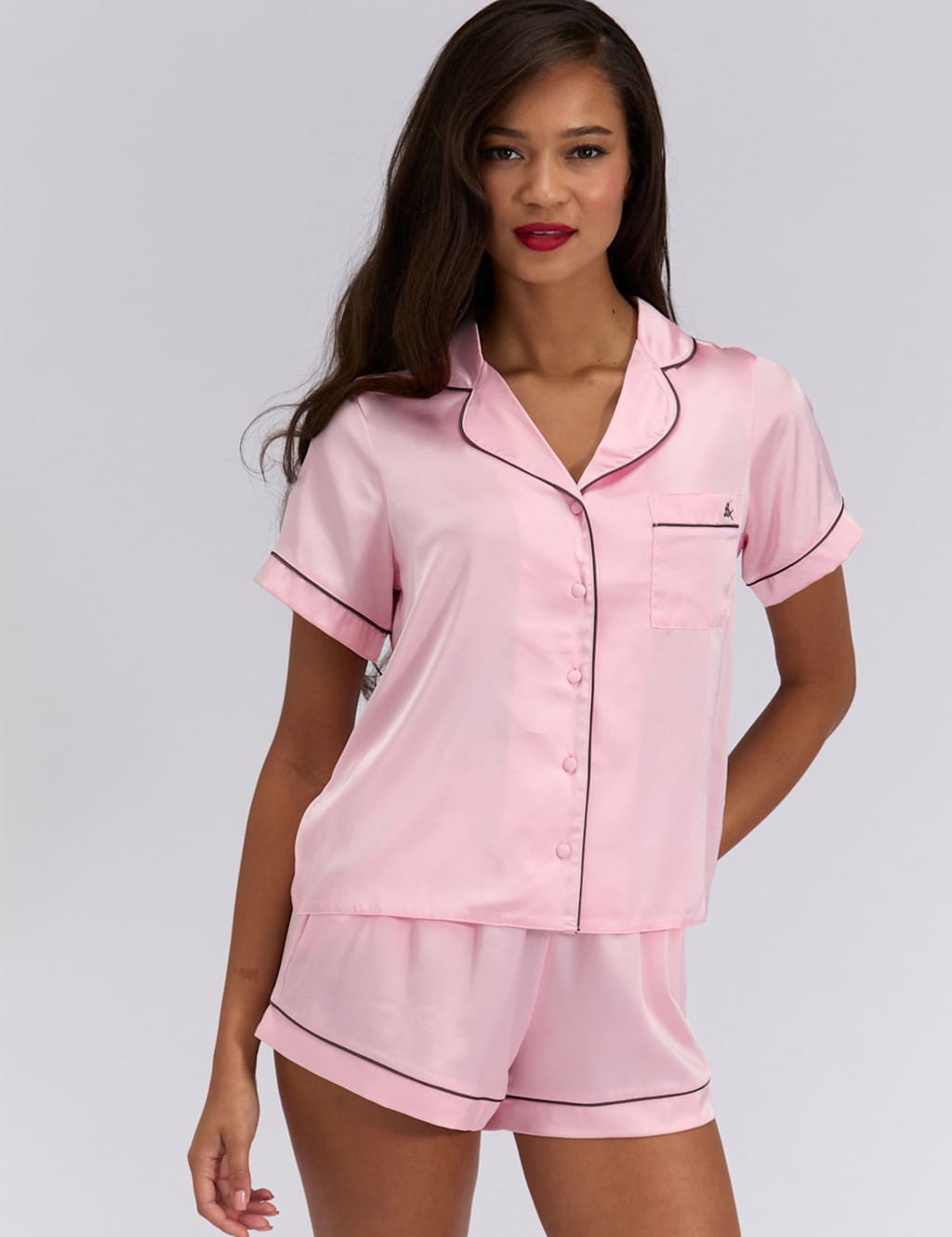 Boux Avenue Satin Pyjama Shorts Light Pink