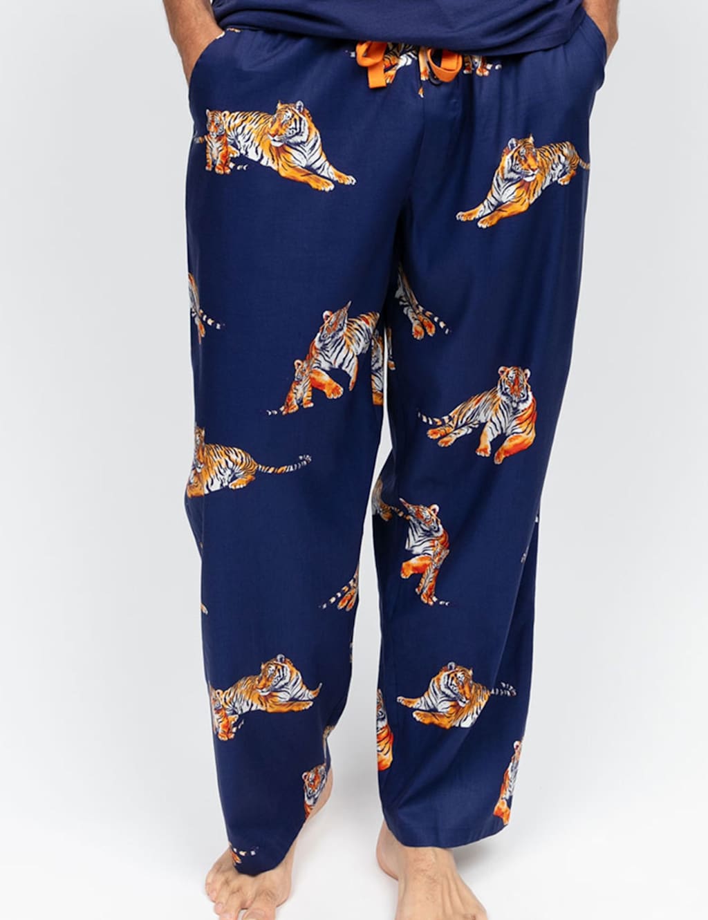 Cyberjammies Cotton Modal Tiger Print Pyjama Bottoms Navy