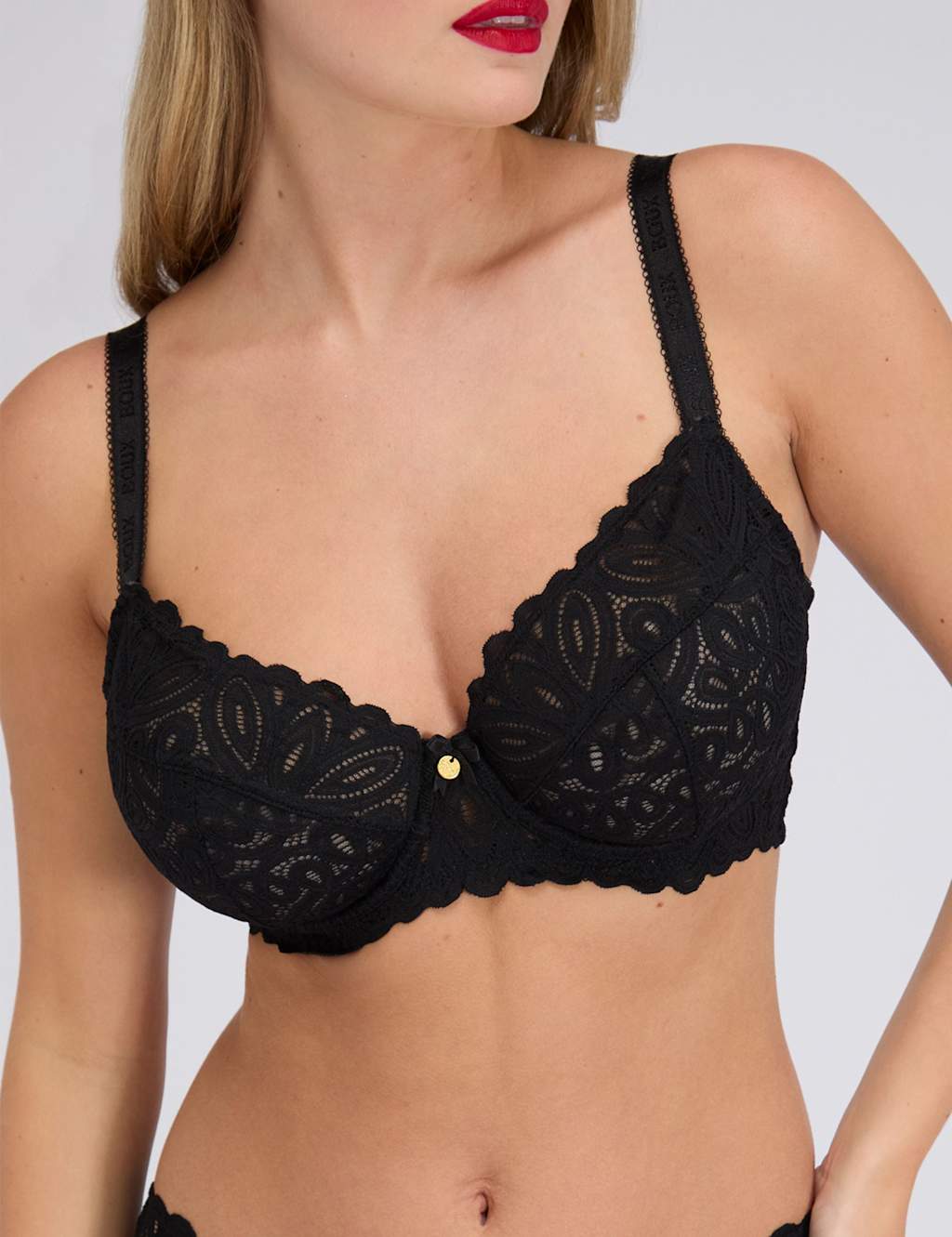 Boux Avenue Carmel Lace Wired Balcony Bra Black