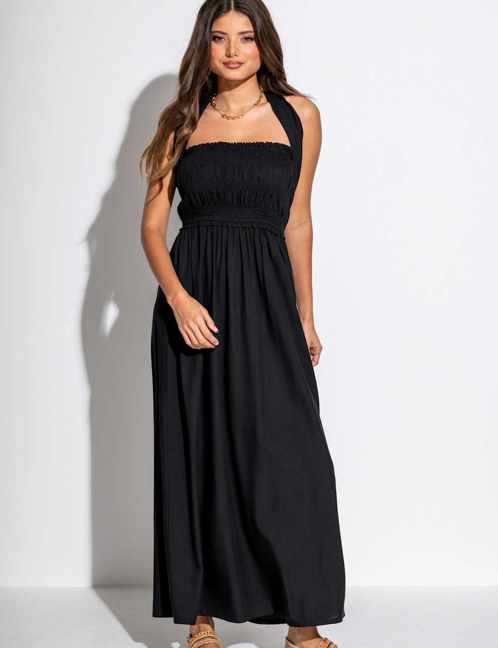 Pour Moi Women's Zoey Multiway Shirred Maxi Beach Dress - 20 - Black - Available at M&S