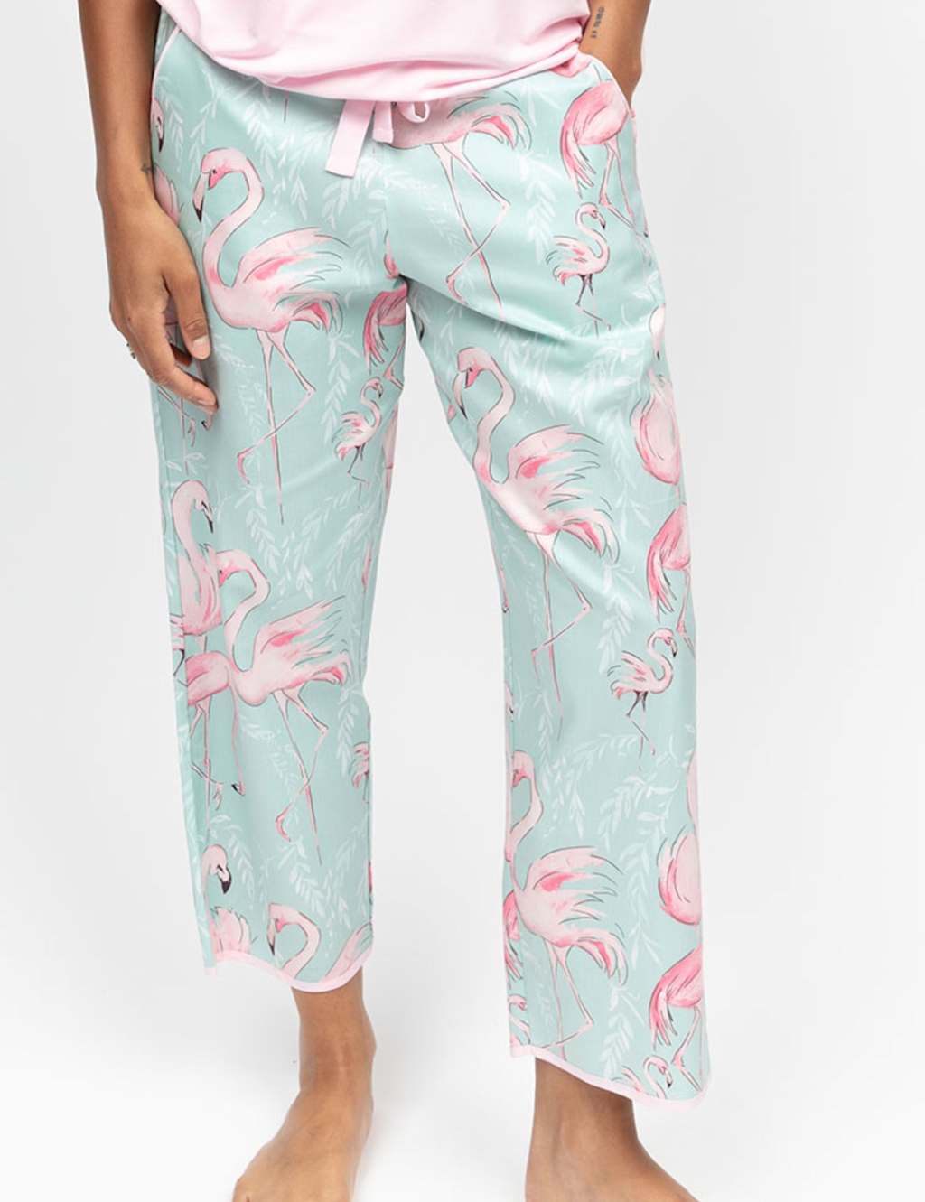 Cyberjammies Women's Cotton Modal Flamingo Print Pyjama Bottoms - 24 - Mint - Available at M&S
