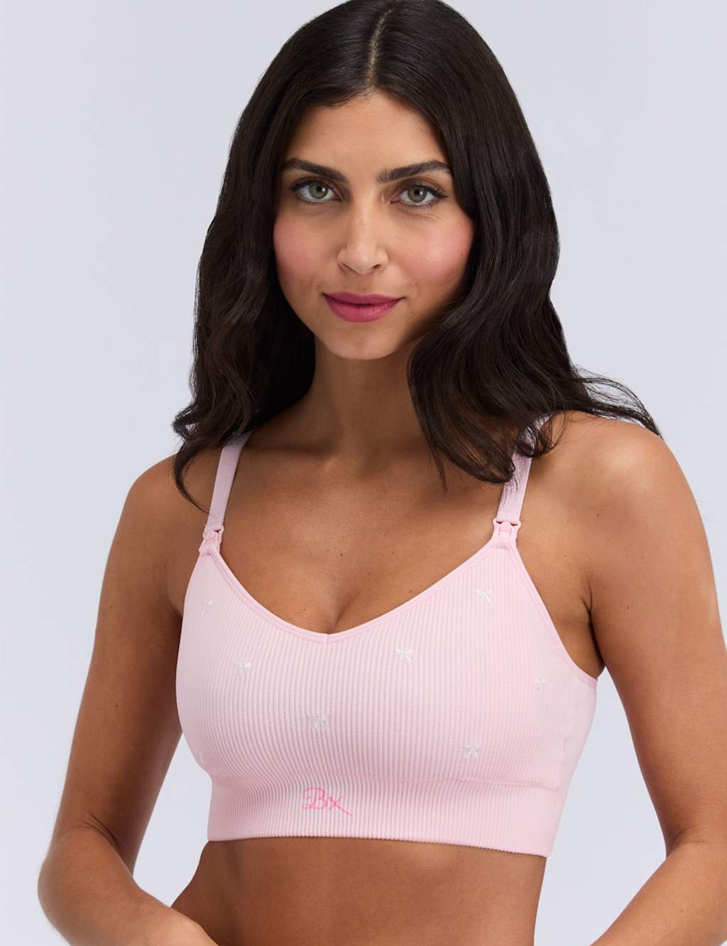 Boux Avenue Ribbed Maternity Nursing Bralette Pink Mix