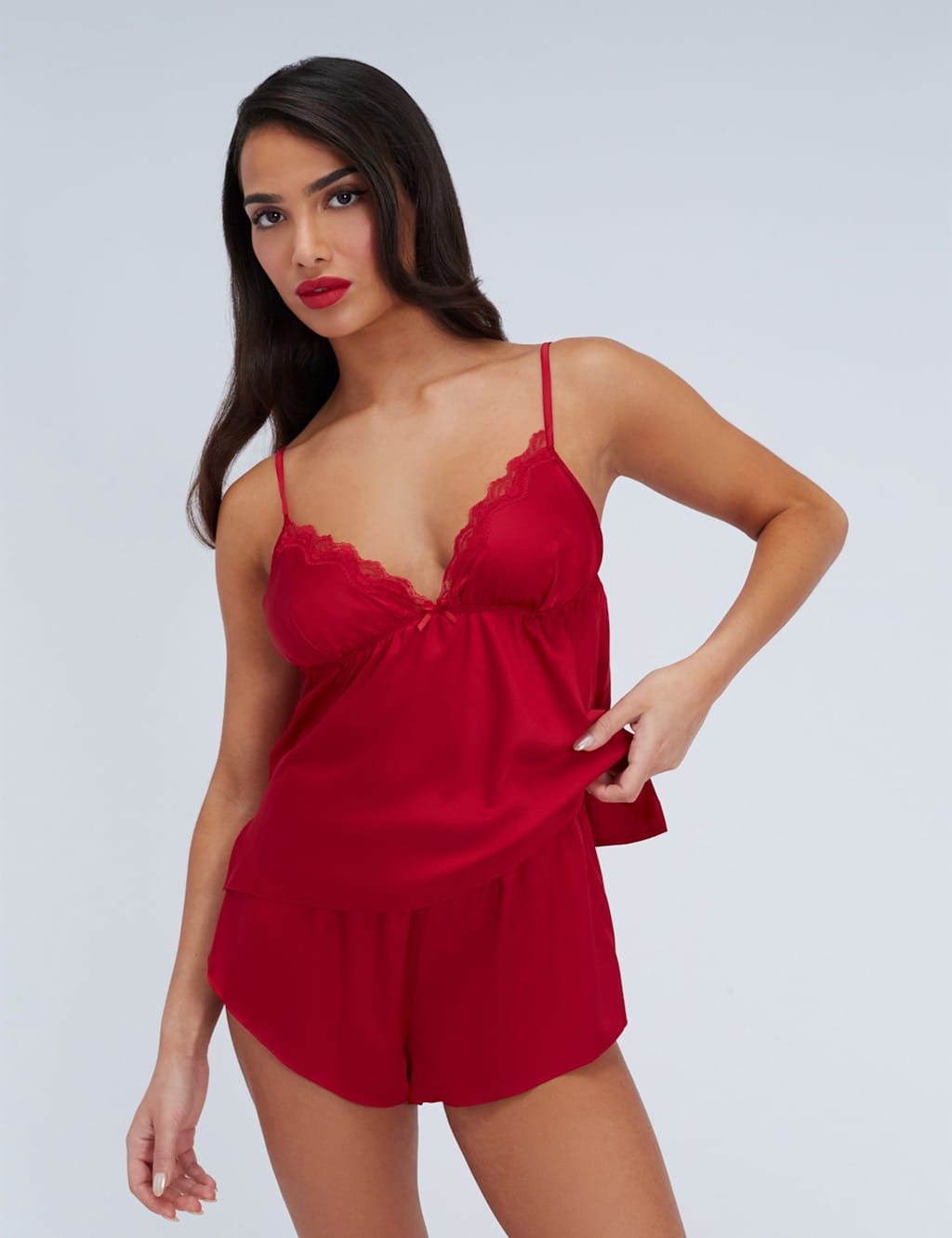 Boux Avenue Women's Kaya Satin Lounge Camisole Short Set - 18 - Red - Available at M&S