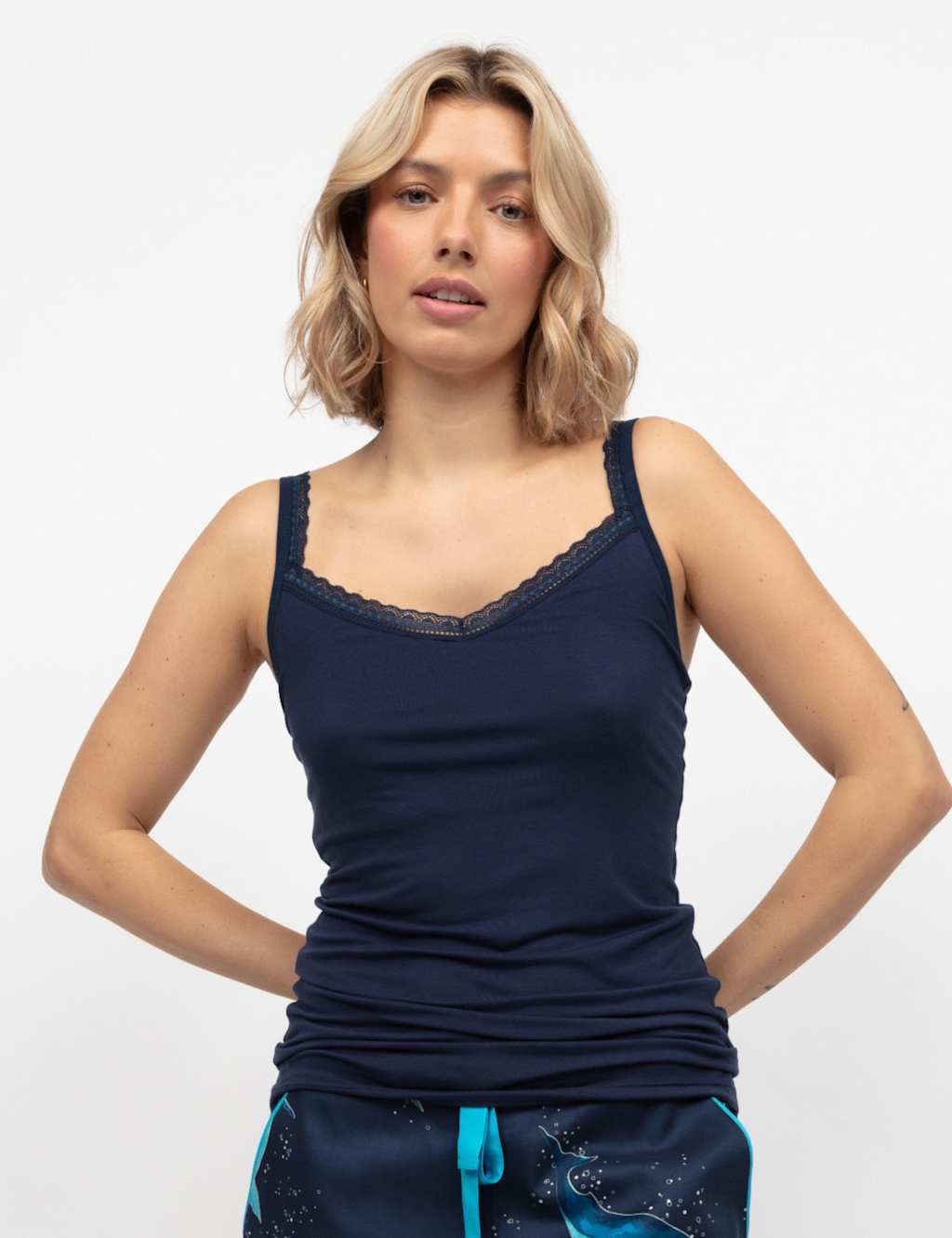 Cyberjammies Modal Rich Jersey Hidden Support Vest Navy