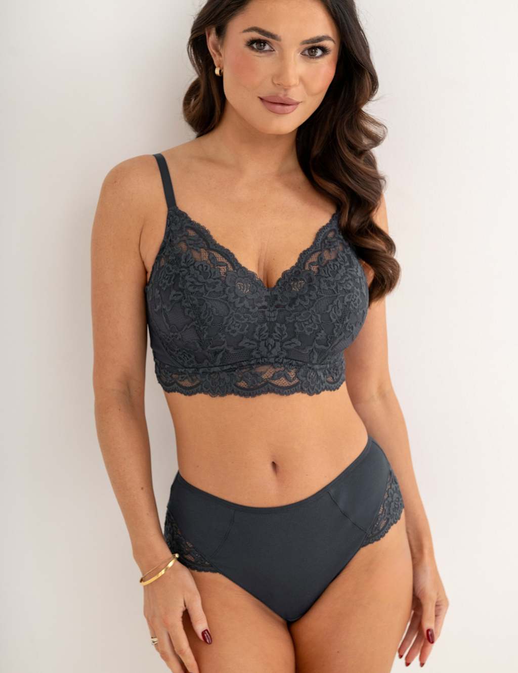 Pour Moi Women's Love To Lounge Cotton Blend High Waisted Briefs - 12 - Grey - Available at M&S