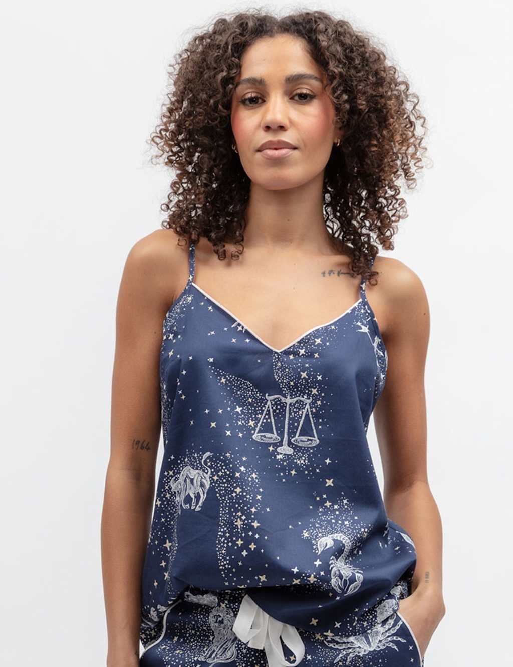 Cyberjammies Women's Cotton Modal Zodiac Print Cami Top - 22 - Navy Mix - Available at M&S