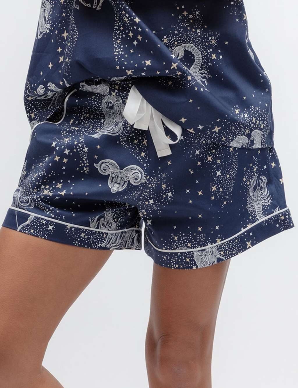 Cyberjammies Women's Cotton Modal Zodiac Print Pyjama Shorts - 8 - Navy Mix - Available at M&S