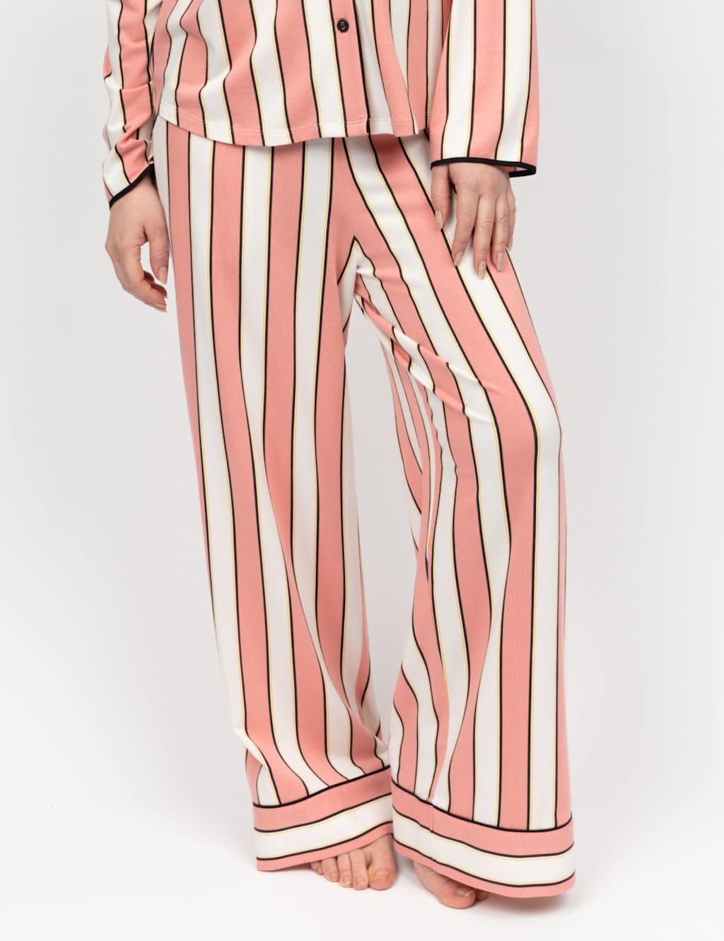 Cyberjammies Cotton Blend Striped Pyjama Bottoms Light Pink Mix