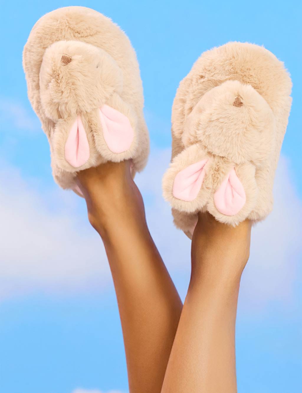Boux Avenue Women's Bunny Mule Slippers - 38 - Oatmeal - Available at M&S