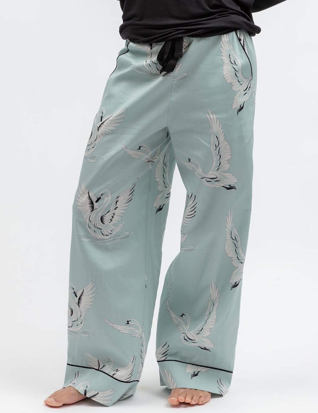Cyberjammies Women's Cotton Modal Swan Print Pyjama Bottoms - 20 - Mint - Available at M&S