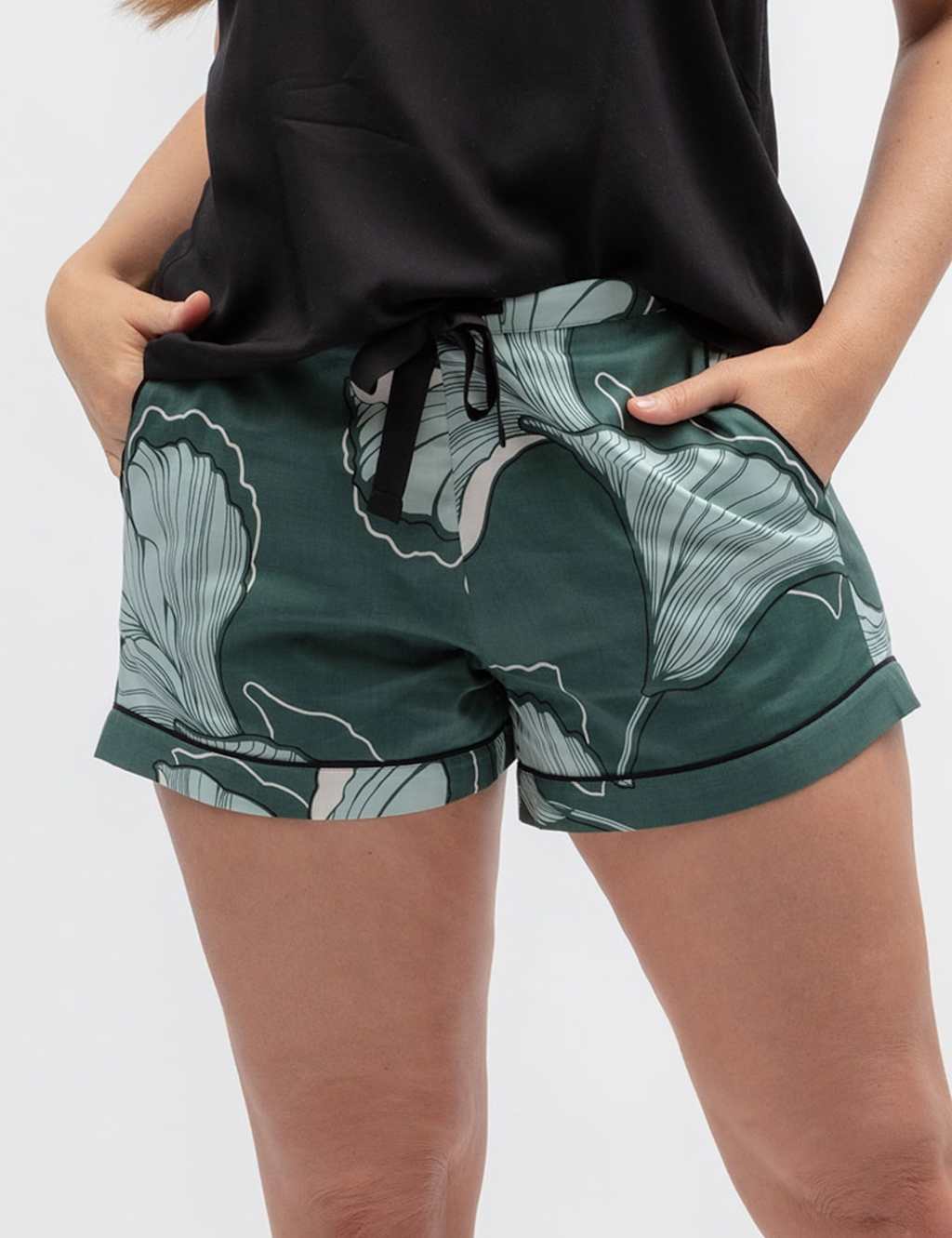 Cyberjammies Women's Cotton Rich Floral Pyjama Shorts - 12 - Green Mix - Available at M&S