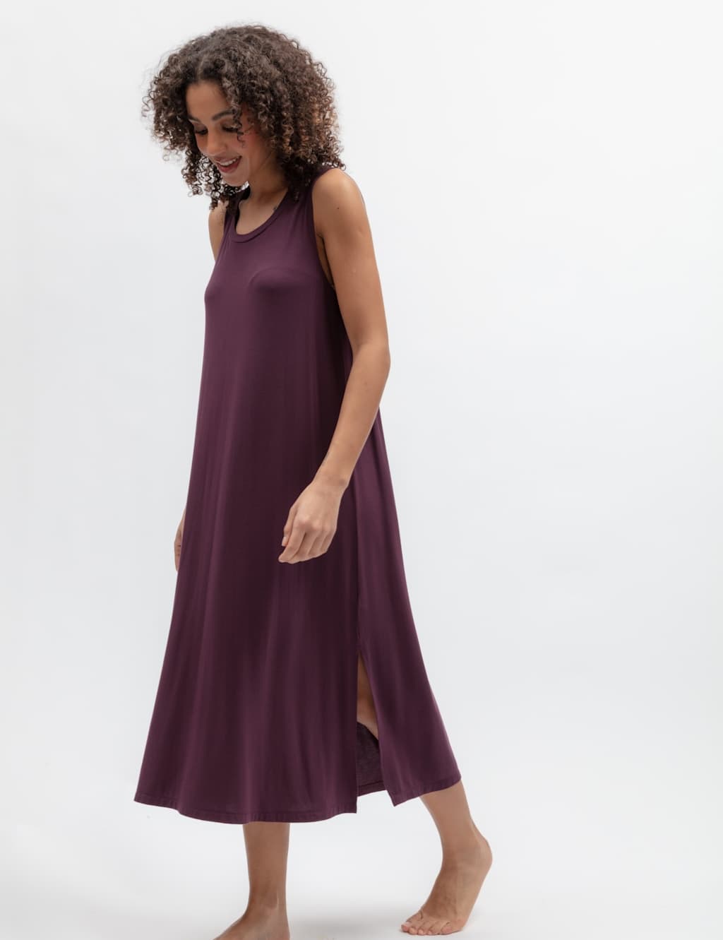 Cyberjammies Women's Modal Rich Long Nightdress - 12 - Plum - Available at M&S