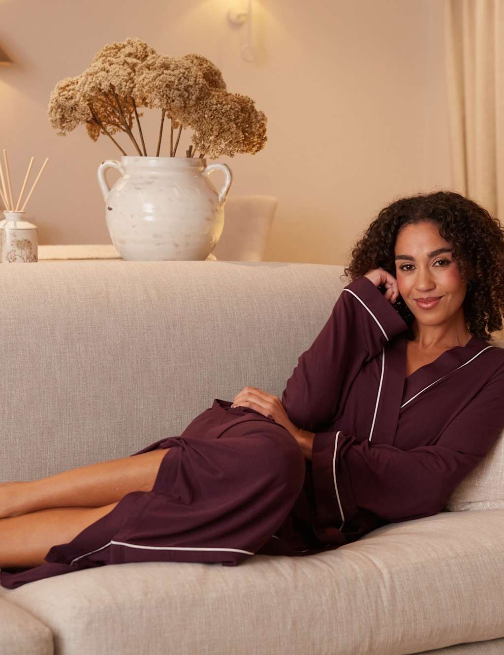 Cyberjammies Women's Modal Rich Jersey Dressing Gown - 10 - Plum - Available at M&S
