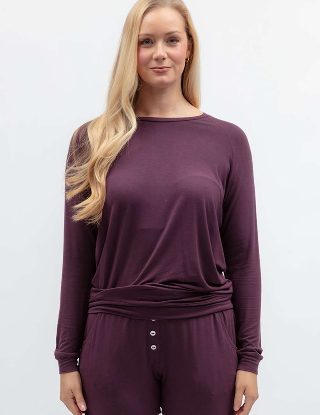 Cyberjammies Women's Jersey Slouch Pyjama Top - 16 - Plum - Available at M&S