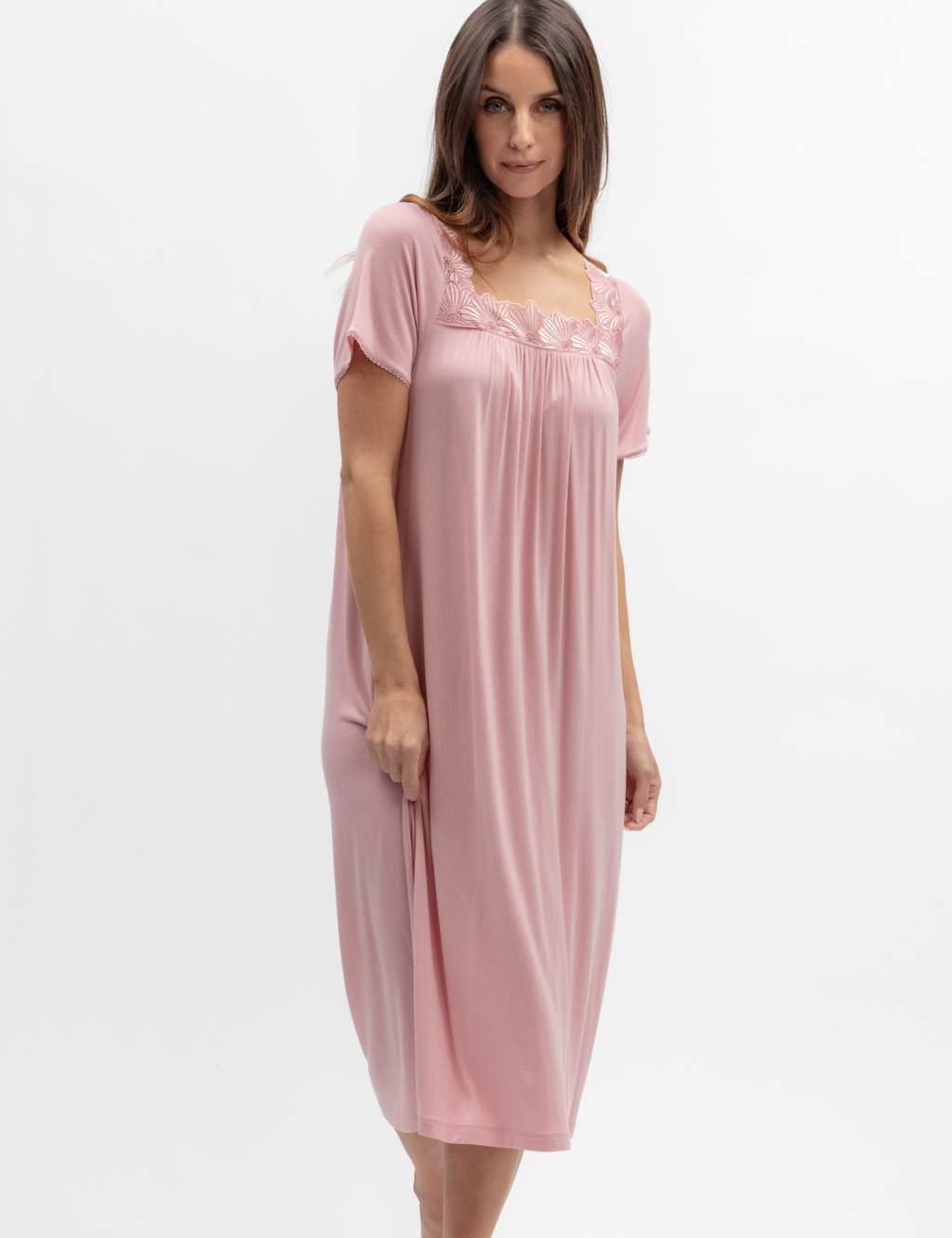 Cyberjammies Women's Jersey Lace Trim Nightdress - 20 - Pink - Available at M&S