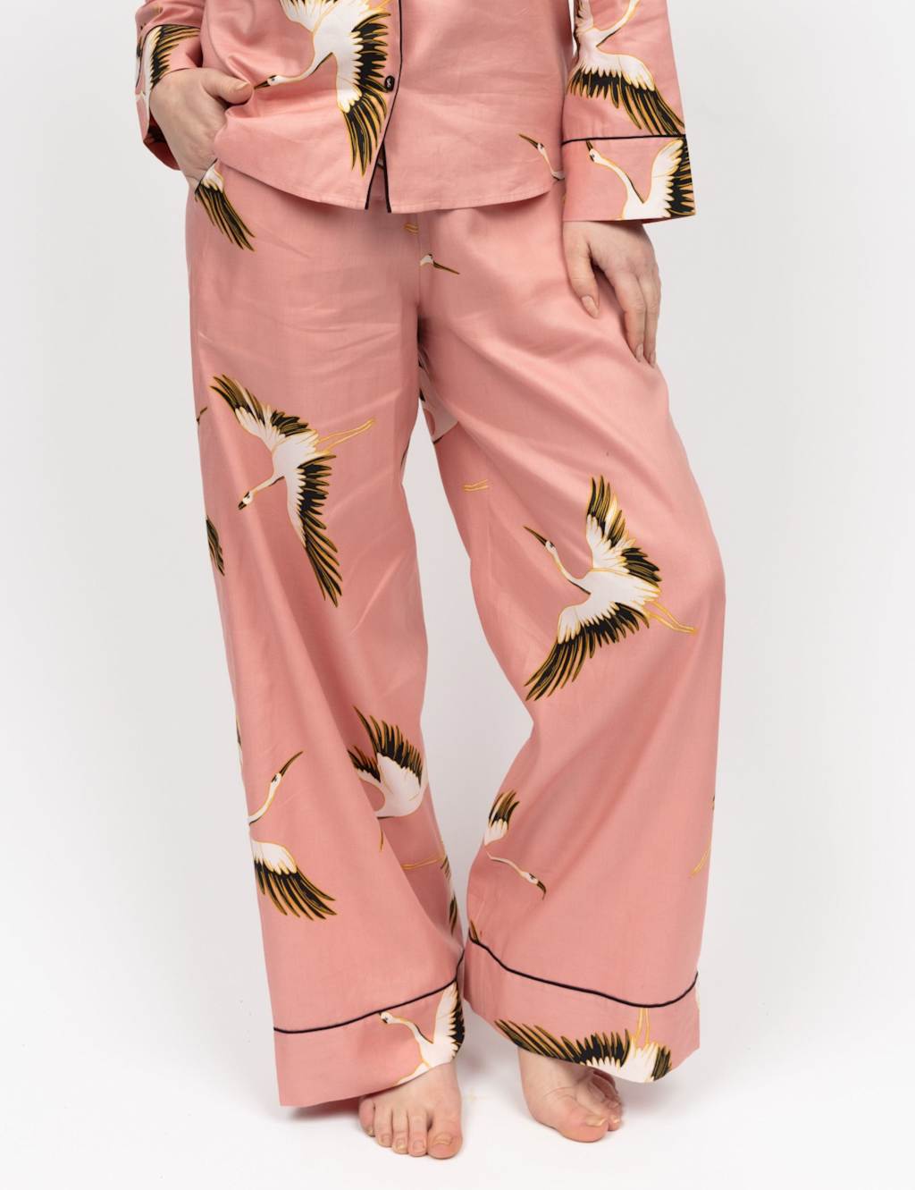 Cyberjammies Women's Crane Print Pyjama Bottoms - 12 - Light Pink Mix, Light Pink Mix