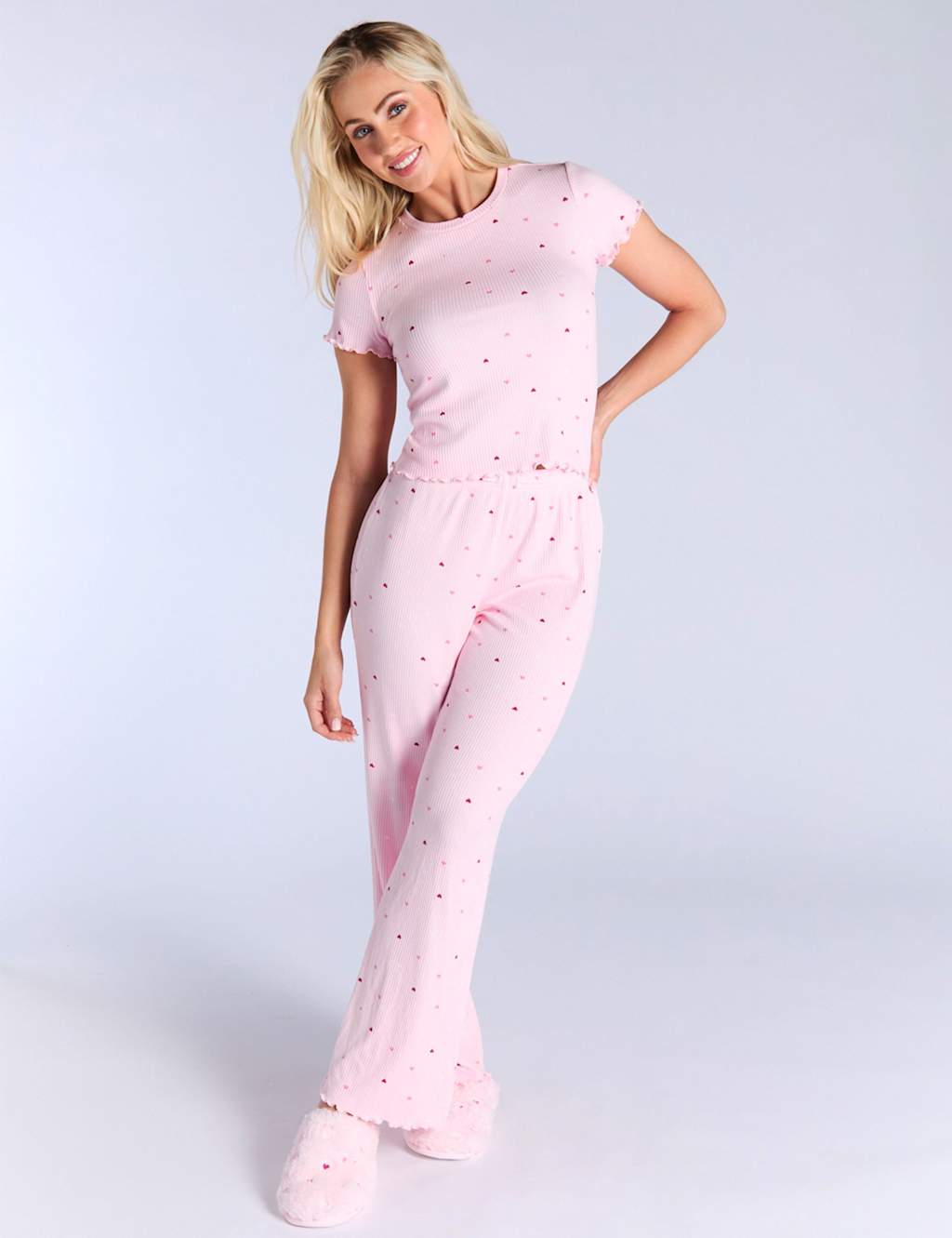 Boux Avenue Heart Pyjama Set Pink Mix