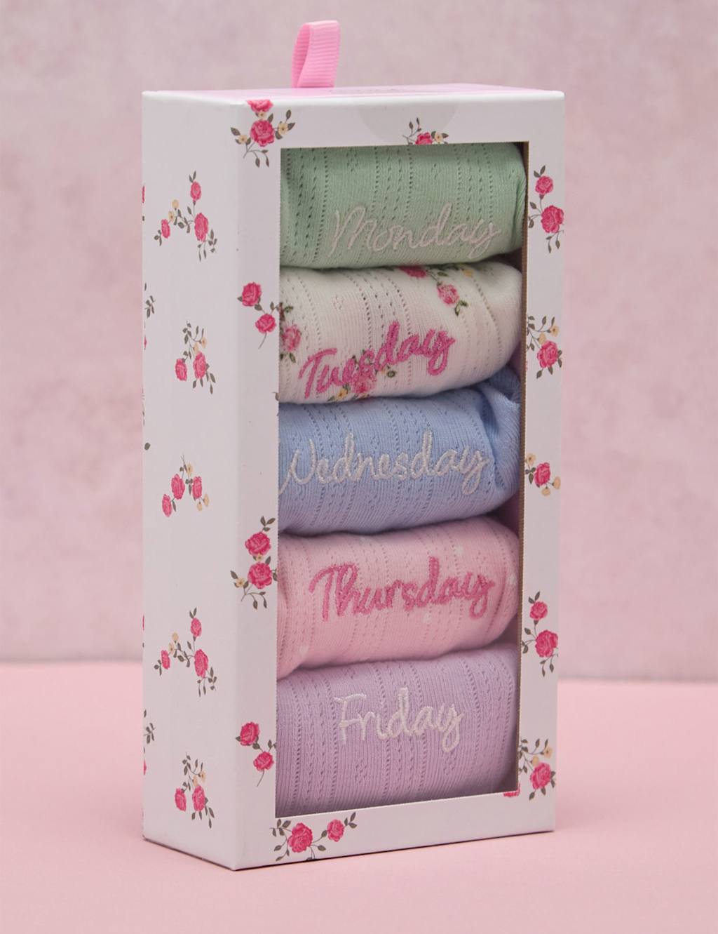 Boux Avenue Women's 5 Pack Cotton Rich Weekday Pointelle Thongs - Extra Small - Multi - Available at M&S