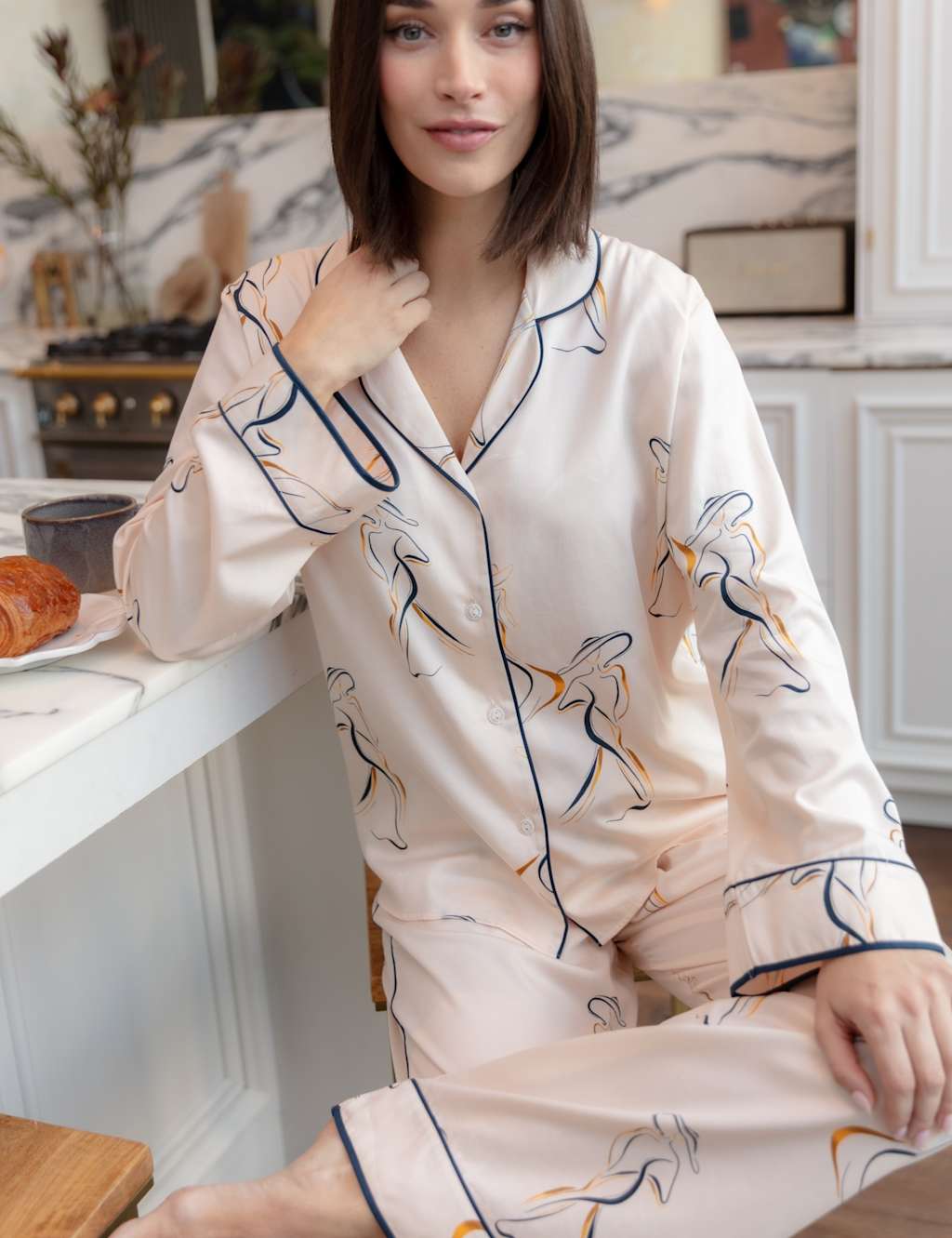 Cyberjammies Women's Cotton Fable and Eve Modal Printed Pyjama Set - 12 - Cream Mix - Available at M&S