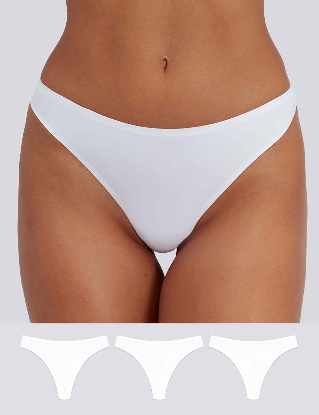 Boux Avenue Women's 3pk Thongs - 6 - White - Available at M&S
