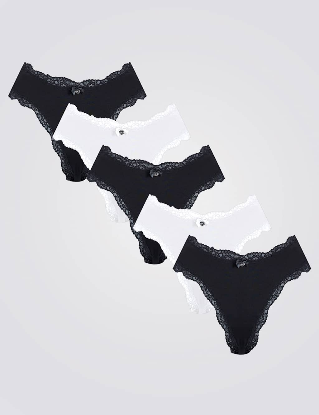 Boux Avenue 5pk Tatiana Thongs Black Mix