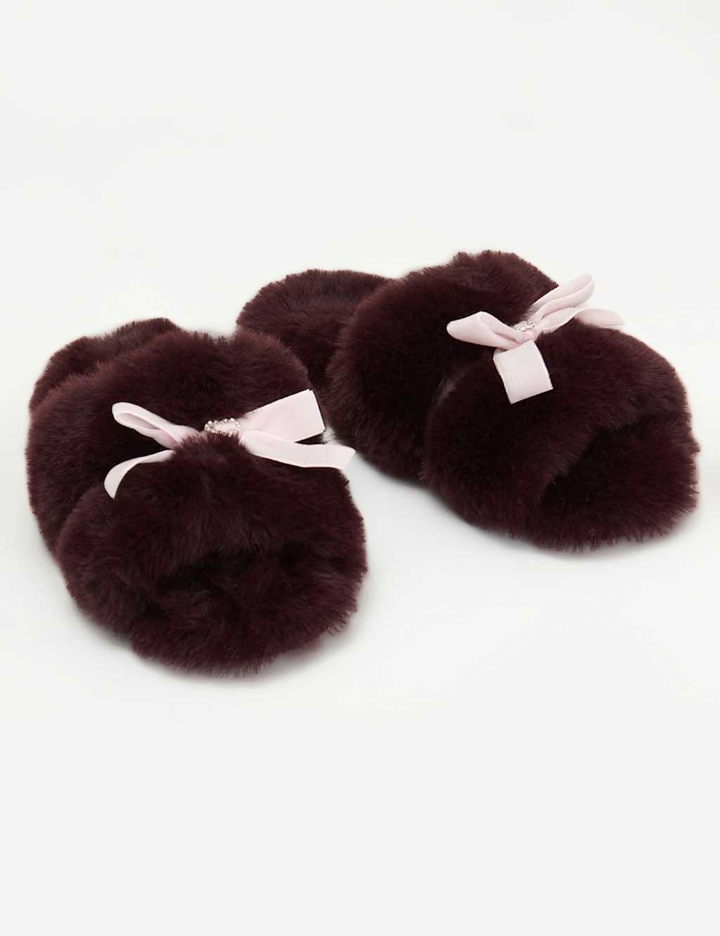 Boux Avenue Women's Bow Slider Slippers - 7-8 - Dark Brown - Available at M&S