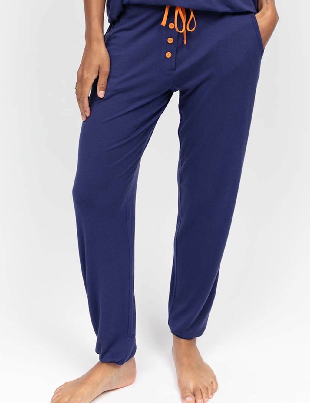 Cyberjammies Modal Rich Jersey Cuffed Pyjama Bottoms Navy