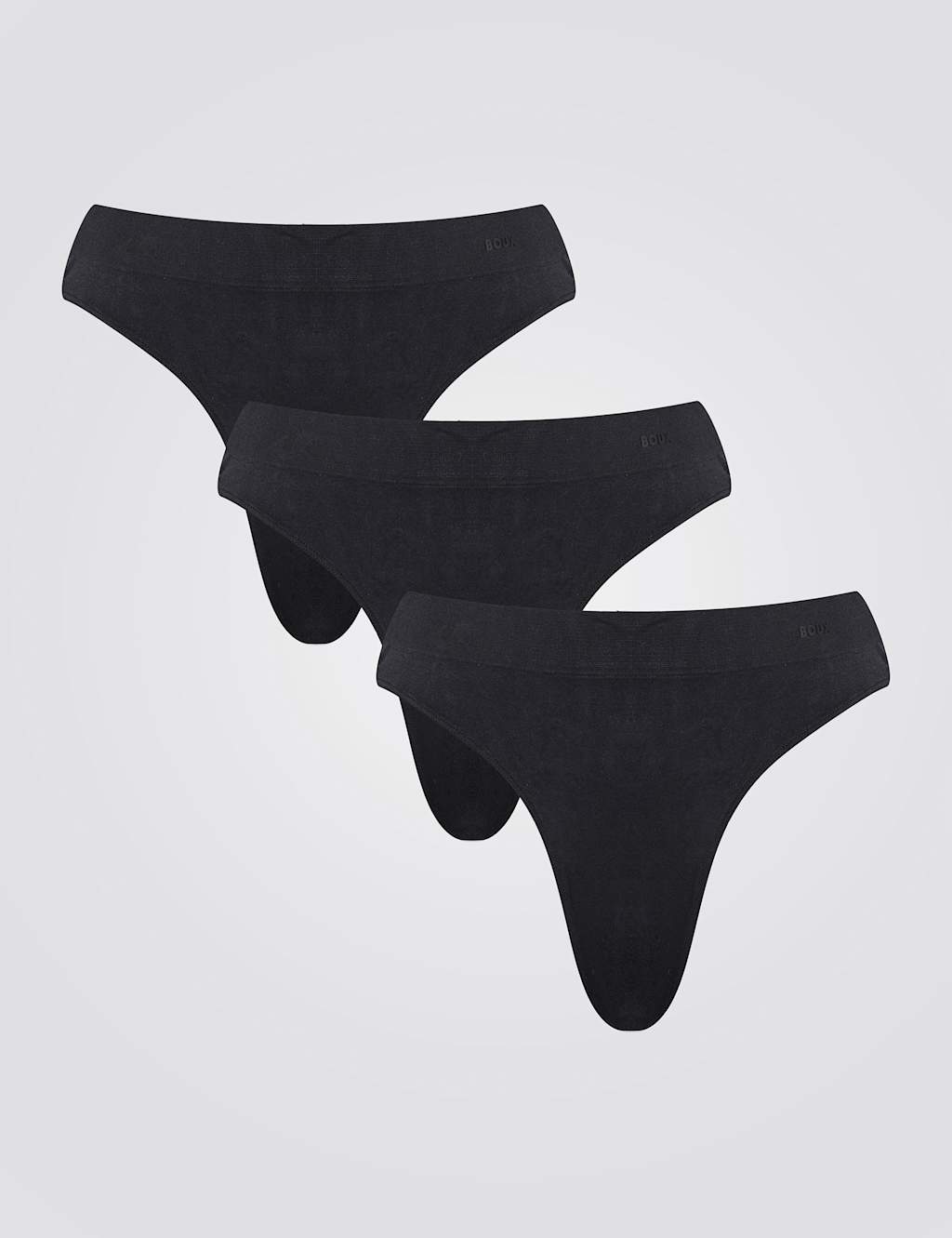 Boux Avenue 3pk Thongs Black